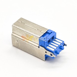 USB b型連接器3.0直式9芯公頭焊接式接線一體式