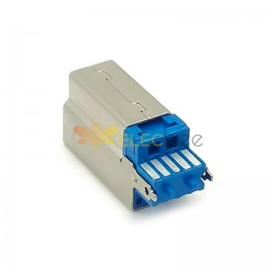 Conector USB B 3.0 Masculino Em linha reta 9 Pin Solder Tipo para cabo