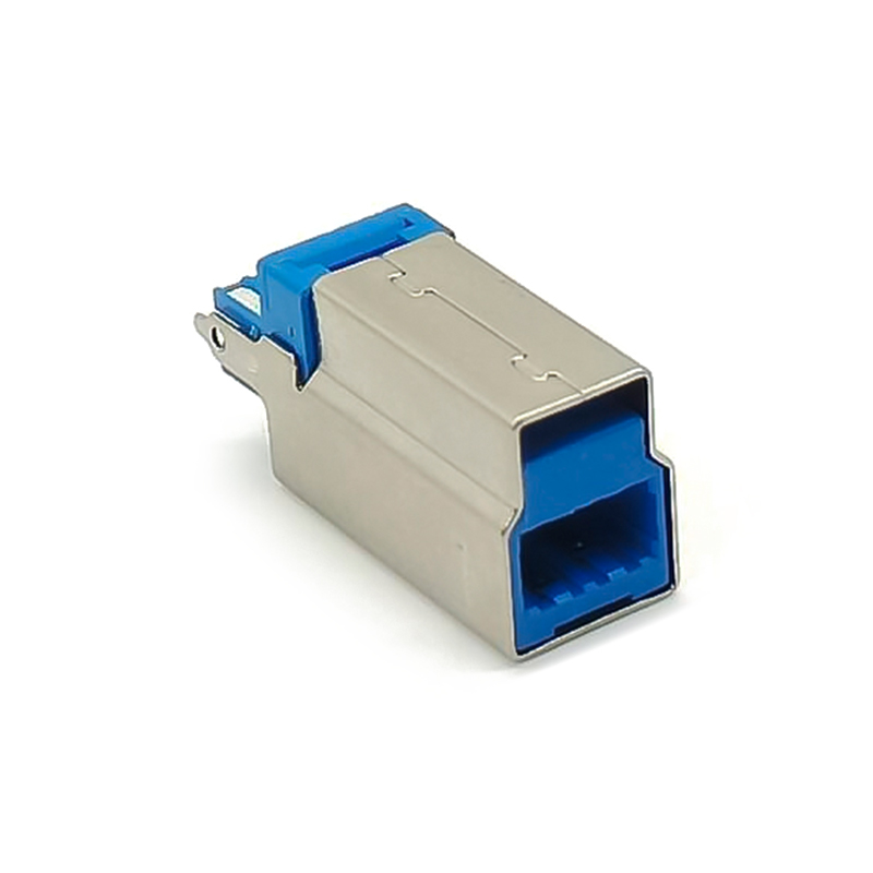 Conector USB B 3.0 Masculino Em linha reta 9 Pin Solder Tipo para cabo