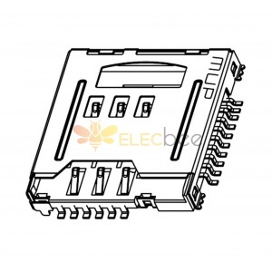 Micro SIM (6Pin) + Micro SD Card (8Pin) Holder MUP-M618