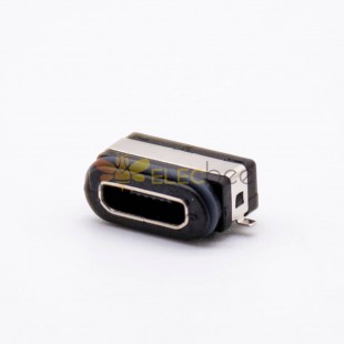 Conector MICRO USB à prova d'água IPx8 fêmea 5P B tipo SMT com anel à prova d'água classificação 3A