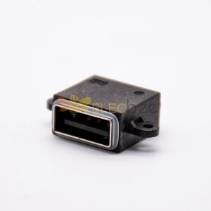 موصل USB مقاوم للماء مقبس أنثى IPX8 4Pin USB2.0 A نوع الإزاحة 90 درجة