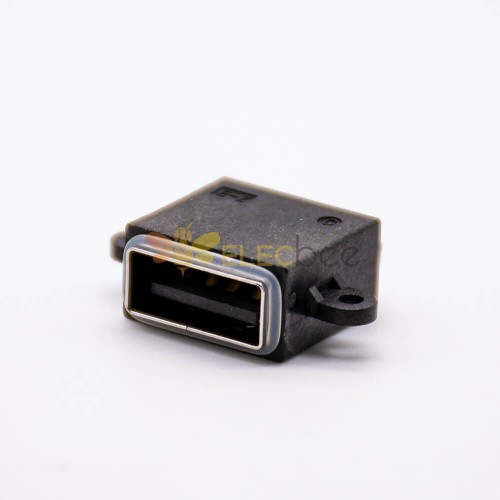 USB Su Geçirmez Konektör A Dişi Soket IPX8 4Pin USB2.0 A Ofset Tipi 90 Derece