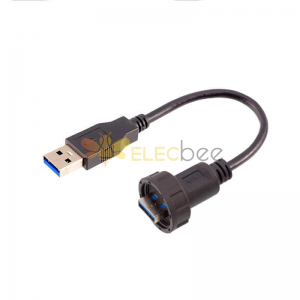 USB 3.0 à prova d'água macho a macho sobremoldado com cabo de extensão de plugue à prova d'água 50 cm