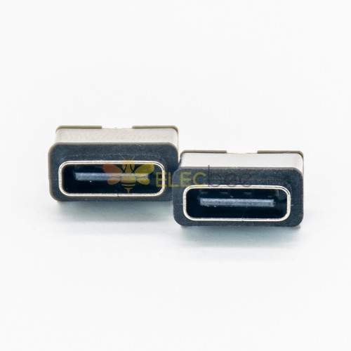موصل USB C مقاوم للماء 6 دبوس أنثى IPX8 مع حلقة مقاومة للماء