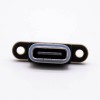 Waterproof USB C Connector IPX8 SMT 6 Pin With Waterproof Rubber Ring With holes