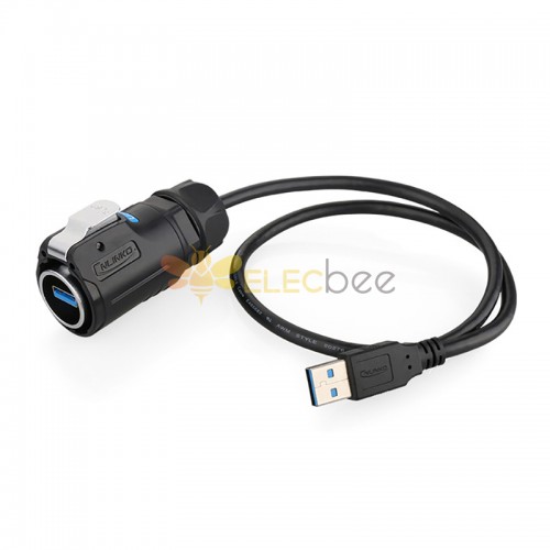 Conectores de la prenda impermeable del enchufe de la asamblea de cable del USB 3.0 0.5 metros IP67 250V LP24-USB