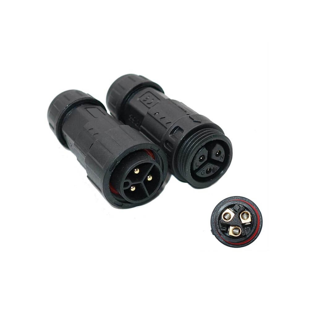 M19-3Pin Screw Type Waterproof Connector Led Street Light Male and Female Butt Plug Automotive Waterproof Connector