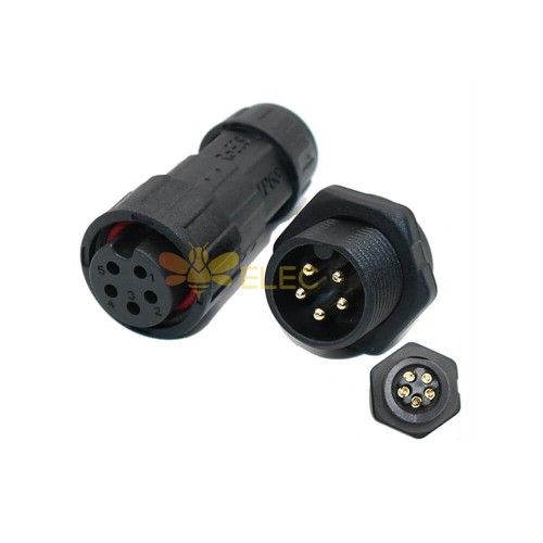 M19 Male And Female Aviation Plug 5-Pin Solder Type for Cable Front Panel Mount Waterproof Connector Solar Waterproof Connector