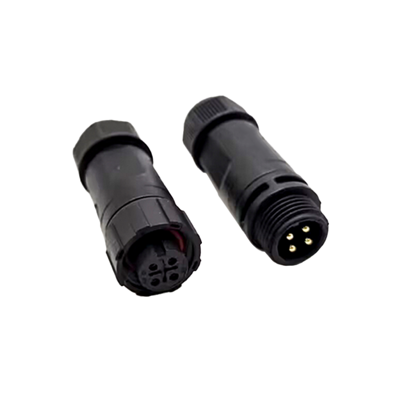 Conector M12 de 4 pines, Material de nailon PA66, conector de acoplamiento macho-hembra impermeable para transmisión de señal