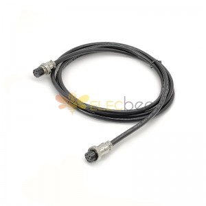 Conector de aviación GX16 de 8 pines hembra recta a hembra recta con cable de 1M