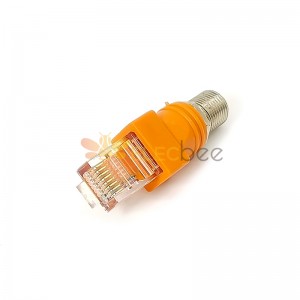 RJ45 إلى F Coax Adapter RF Connector to Male Coaxial Barrel Acpler