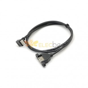 Type A Cable USB 2.0 Up Angle Male to Straight Female With Screw Hole OTG Cable