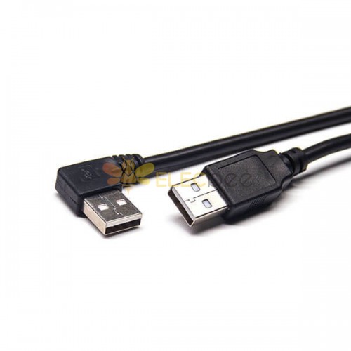20 قطعة USB A ذكر الزاوية اليمنى لنوع ذكر كابل التمديد الأسود