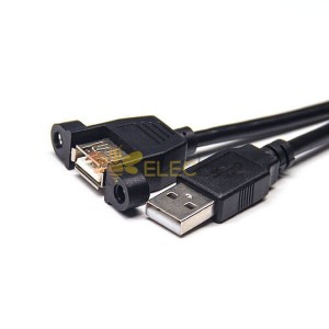 螺絲固定USB座子Type A母頭連接器對Type A直式公頭接OTG連接線
