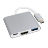 20 قطعة USB3.1 إلى HDMI + USB3.0 + محول 3 في 1 من النوع C تصميم نحيف للغاية تعريف سريع للهاتف وأجهزة Macbook