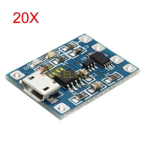 20 Stück Micro USB TP4056 Lade- und Entladeschutzmodul Überstrom Überspannungsschutz 18650