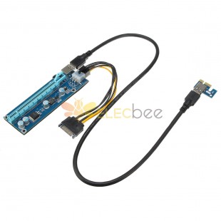 USB 3.0 PCI-E Express 1x a 16x Extender Riser Card Adapter Cable de alimentación Minería