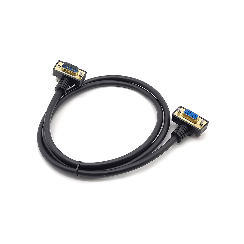 RS232 cable DB9 with down angle male and female connectors 1m