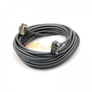 Cable RS232 DB9 con conectores macho y hembra acodados 1m