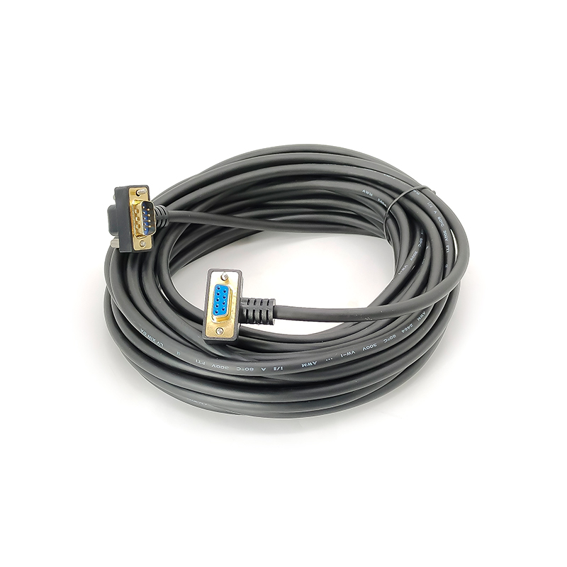 RS232 cable DB9 with down angle male and female connectors 1m