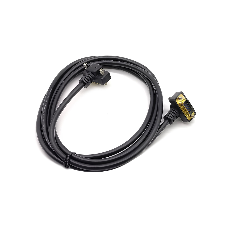 RS232 cable DB9 with down angle male and female connectors 1m