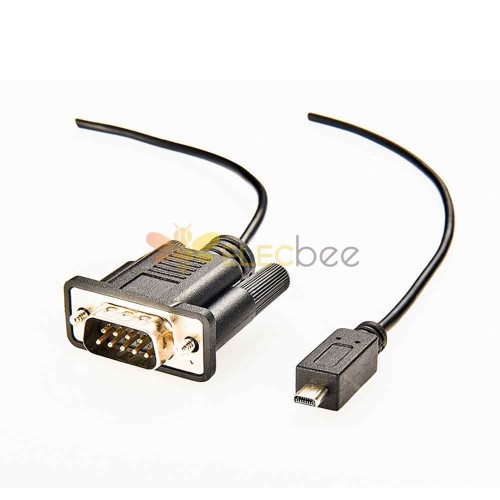Mini USB 8 pinos macho para cabo DB9 macho RS232