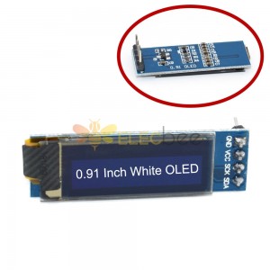 0,91 polegada 128x32 IIC I2C Módulo de exibição OLED branco SSD1306 Driver IIC DC 3,3V 5V
