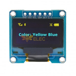 0.96 Inch 6Pin 12864 SPI Blue Yellow OLED Display Module