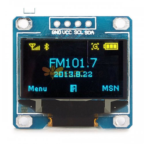 2 pièces 0,96 pouces 4 broches bleu jaune IIC I2C Module d\'affichage OLED pour Arduino