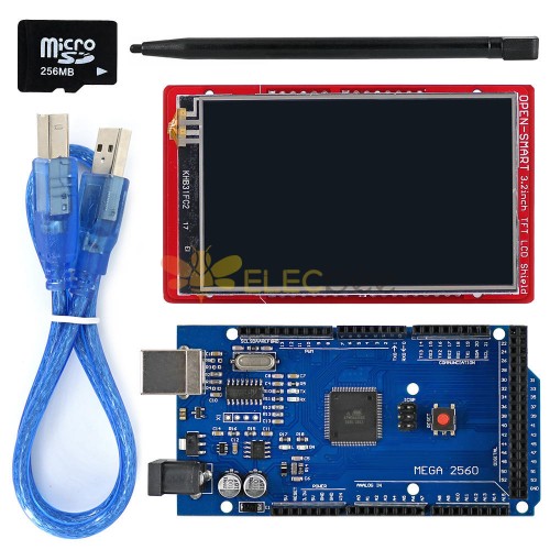 3,2-Zoll-TFT-LCD-Anzeigemodul Touchscreen-Abschirmsatz Temperatursensor + Touch Pen/TF-Karte