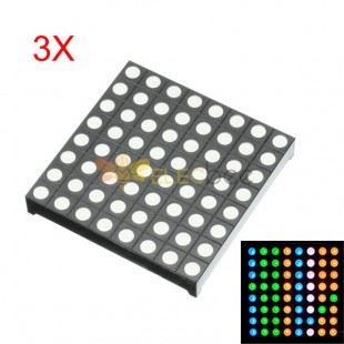 Módulo de pantalla de matriz de puntos LED RGB de ánodo común de tres colores, 3 uds., Compatible con Colorduino