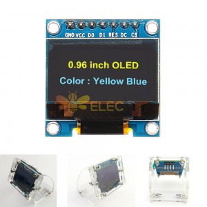 7-контактный 0,96-дюймовый OLED-дисплей + прозрачный корпус акриловый корпус 12864 SSD1306 SPI IIC серийный ЖК-экран модуль