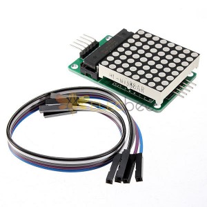 MAX7219 Kit de módulo de controle de display LED MCU matriz de pontos com cabo Dupont