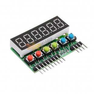 TM1637 6-битный ламповый светодиодный дисплей Ключевой модуль сканирования 3,3–5 В постоянного тока Цифровой интерфейс IIC «Шесть в одном» 0,36 дюйма Geekcreit для Arduino — продукты, которые работают с официальными платами Arduino