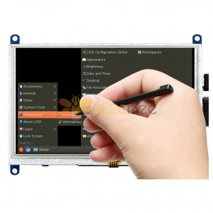 Monitor de pantalla LCD HDMI de 5 pulgadas, pantalla táctil resistiva de 800x480 para MINI PC