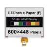 5.65 英寸 ACeP 7 色電子紙 E-Ink 原始顯示器 600x448 無 PCB SPI 紙質裸屏