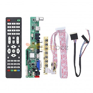 デジタル信号 M3663.03B DVB-T2 ユニバーサル LCD TV コントローラ ドライバ ボード TV/PC/VGA/HDMI/USB+7 キー ボタン+1ch 6bit 40 ピン LVDS ケーブル