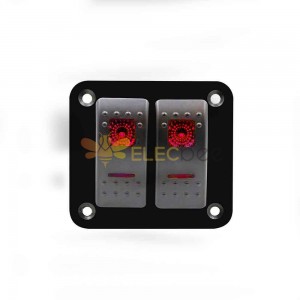 2 Way LED Automotive Rocker Switch Control Panel for Car RV Golf Cart with Red Indicators