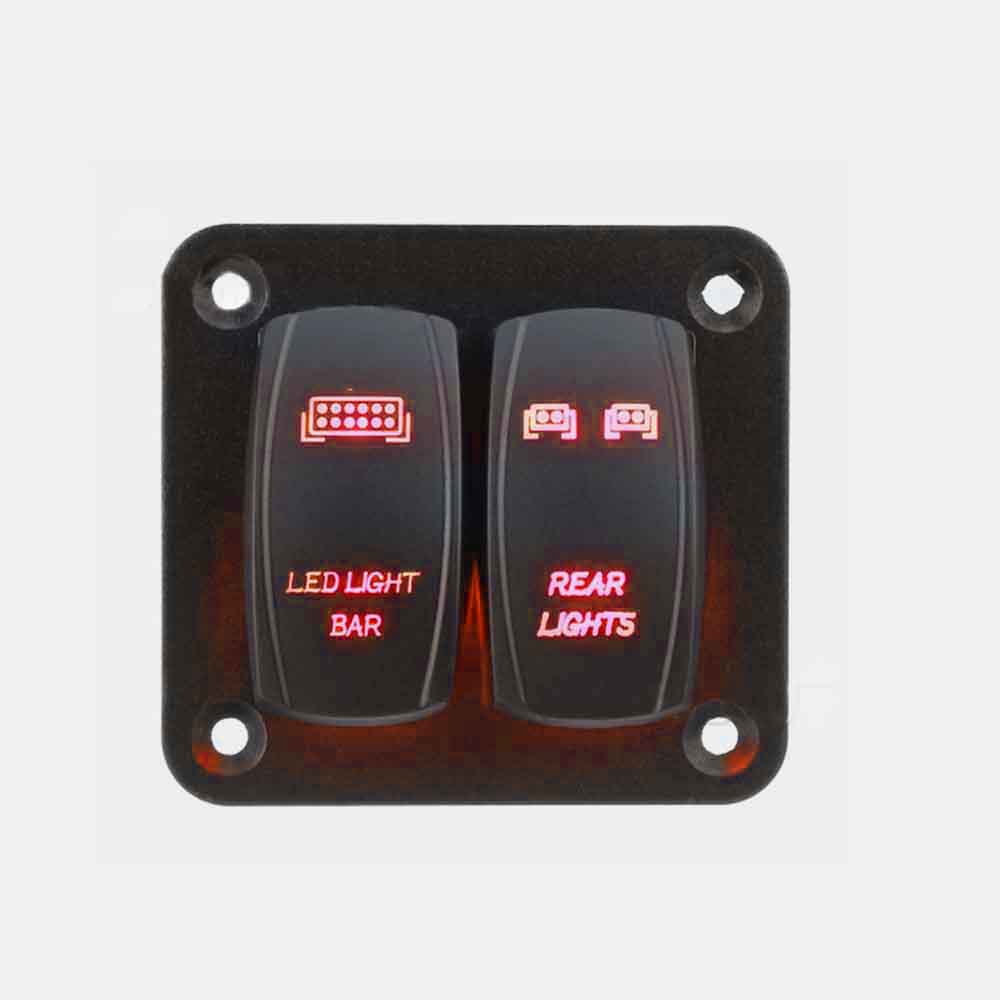 Caravan 2-Wege-Wippschalter-Kit DC12–24 V für Kfz-Wohnmobil-Bedienfeld mit roter LED