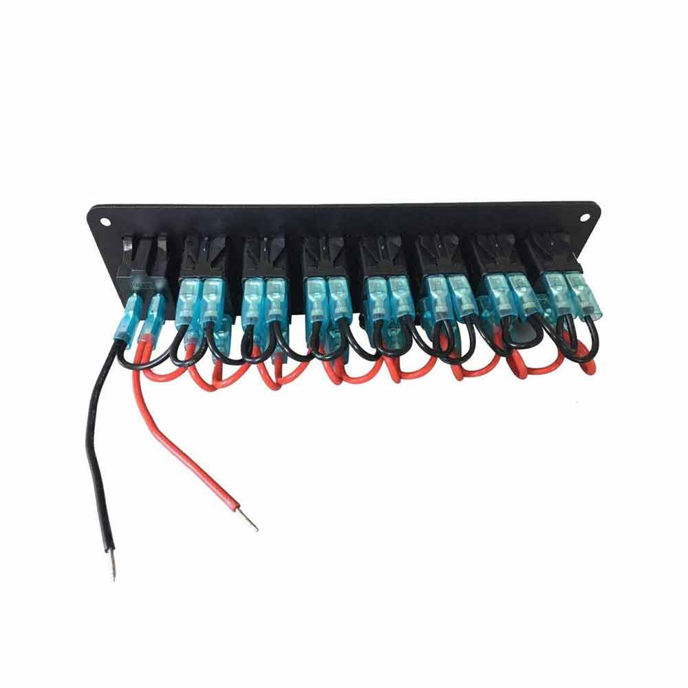 Panel De Interruptor De Coche De Barco Universal A Prueba De Agua De 7 Posiciones Con Interruptores Combinados Pantalla De Voltaje USB Dual De 5 Pines 4.8A - Luz Azul