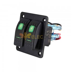 Interruptor basculante LED de 2 posiciones para vehículo, Control de energía marina para coche, autocaravana, carrito de golf con luces verdes