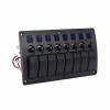 Waterproof Multi function 8 Key Boat shaped Single Light Switch Panel with Relay Overload Protection for Yacht RV Modification Red Light