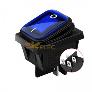 Interruptor basculante para barco KCD4, resistente al agua, con luz azul, 4 pines, 2 engranajes, 220 V/12 V