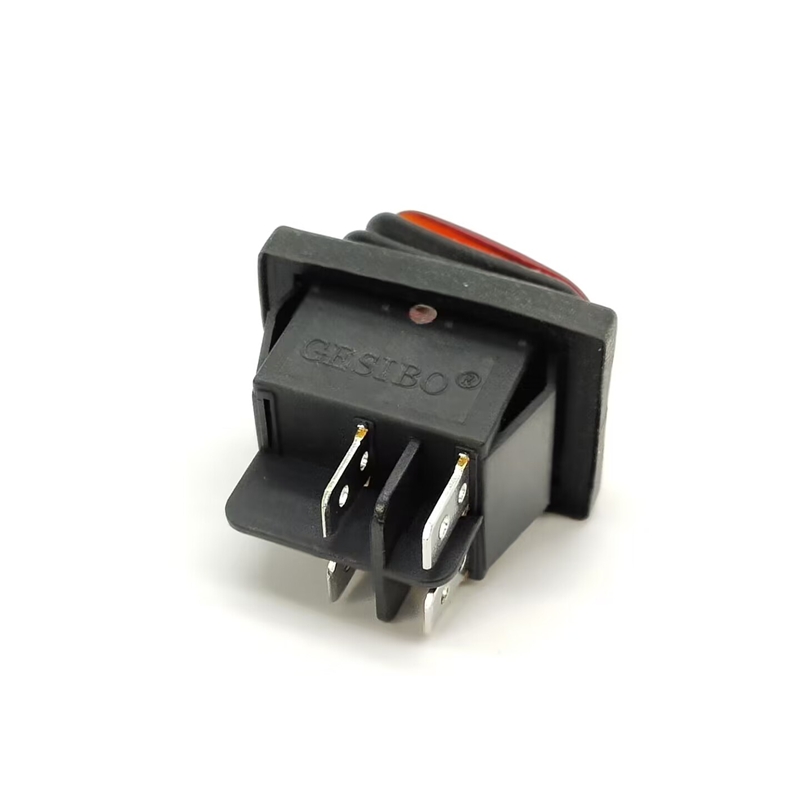 GESIBO 220V/20A Toggle Power Switch Waterproof Boat Rocker Switch 2 Gears 4 Pins with Illuminated Red Toggle Switch