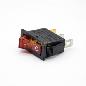 Power Soket Konektörü Rocker Anahtarı Hafif LED 3 Pin Lehim Kablosu KCD3N-102 Panel Montaj Düz