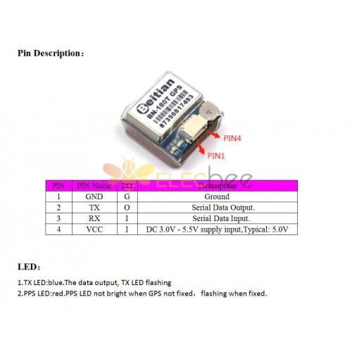 Beitian BN 180T GPS GLONASS Module for APM Pixhawk CC3D Naze32 F3