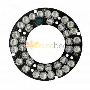 10 peças 36*placa de LED IR para câmera de CFTV visão noturna 60mm para placa de luz infravermelha CS LEN DC12V