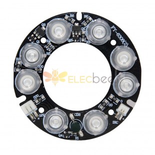 20 piezas 8 * LED IR 10m-30m DC12V placa PCB 63x33mm placa de luz infrarroja visión nocturna para cámara CCTV IR Bullet