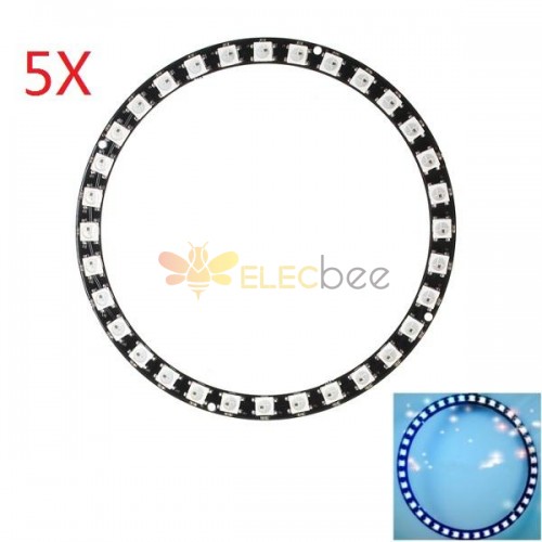 5pcs 40-bit WS2812B 5050 RGB LED Built-in Scheda di sviluppo per unità a colori